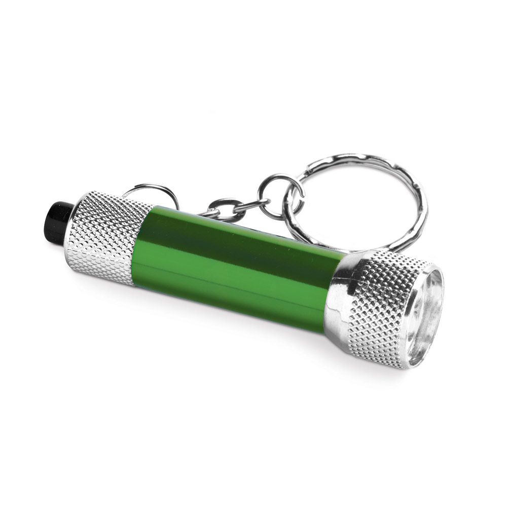 Porte-clé publicitaire avec lampe torche Vert 